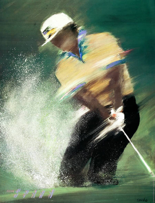 Orignal Poster by Victor Spahn Golfer c1985