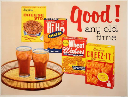 Original MidCentury Poster for Sunshine Cheese Products - Good Any Old Time