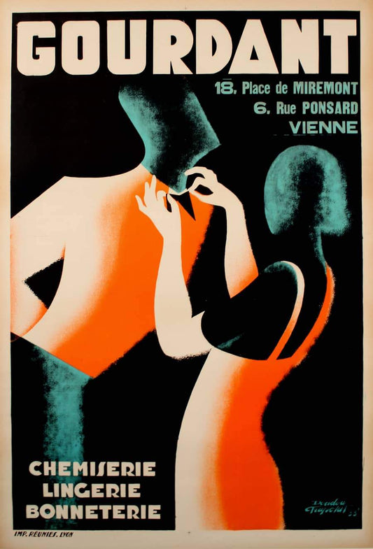 Gourdant 1933 Original Vintage French Poster for Clothing Store by Frapotat