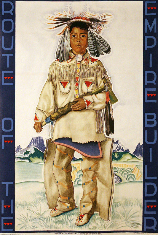 Empire Builder - First Stabber Original Vintage Train Poster by Winold Reiss 1935 Great Northern Railway Glacier National Park