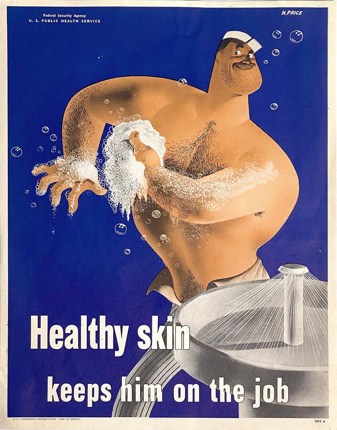 Original Vintage WWII Poster Keeps Him on the Job by Price