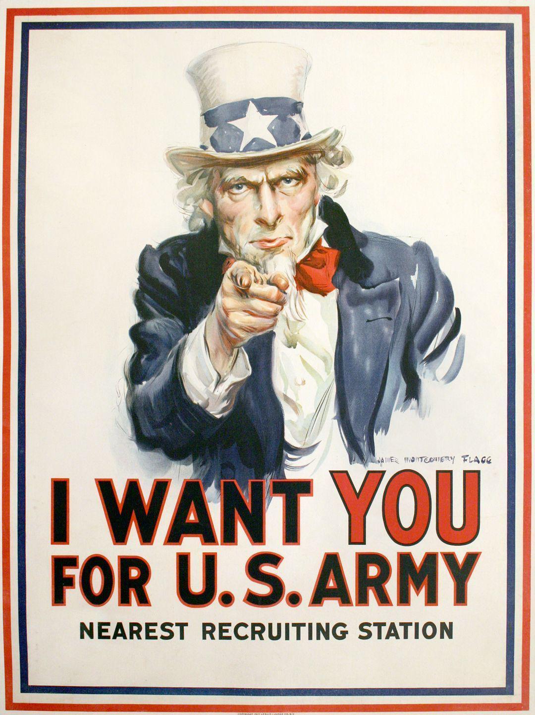 I Want You for U.S. Army Original Poster 1917 by James Montgomery Flagg