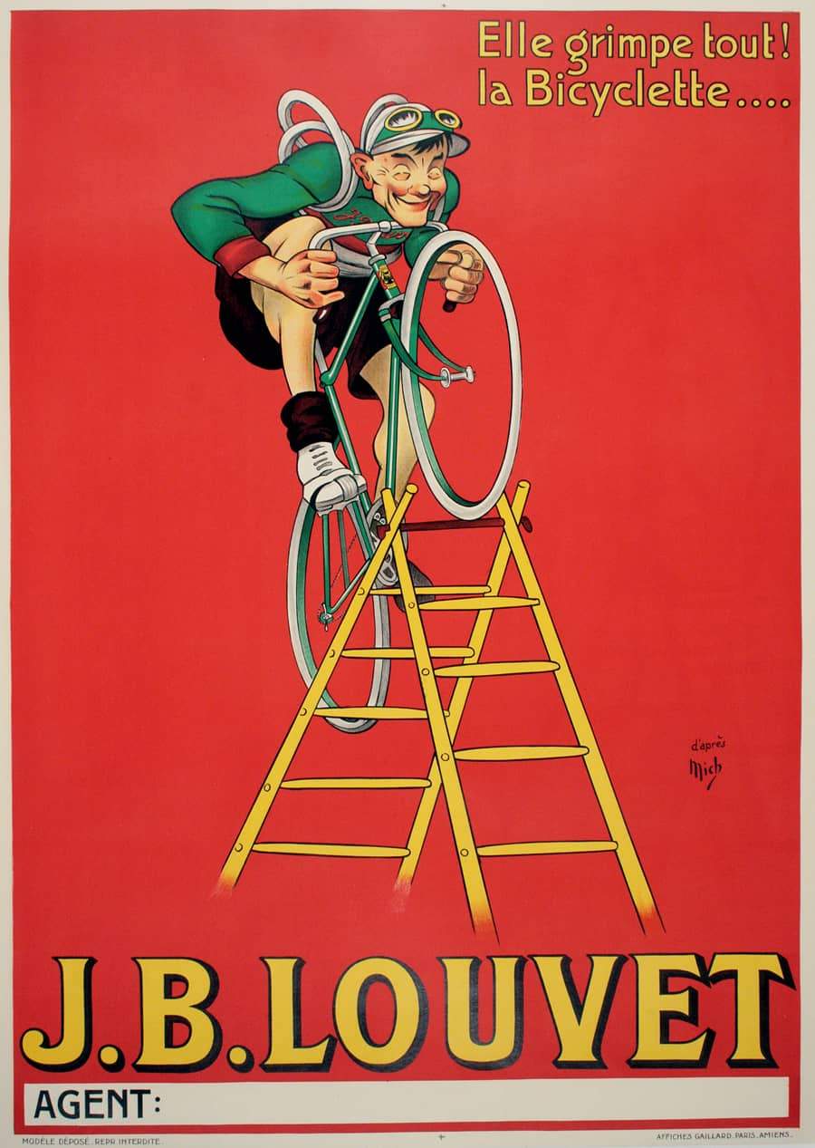 Original Vintage J B Louvet c1930 Bicycle Poster by Mich