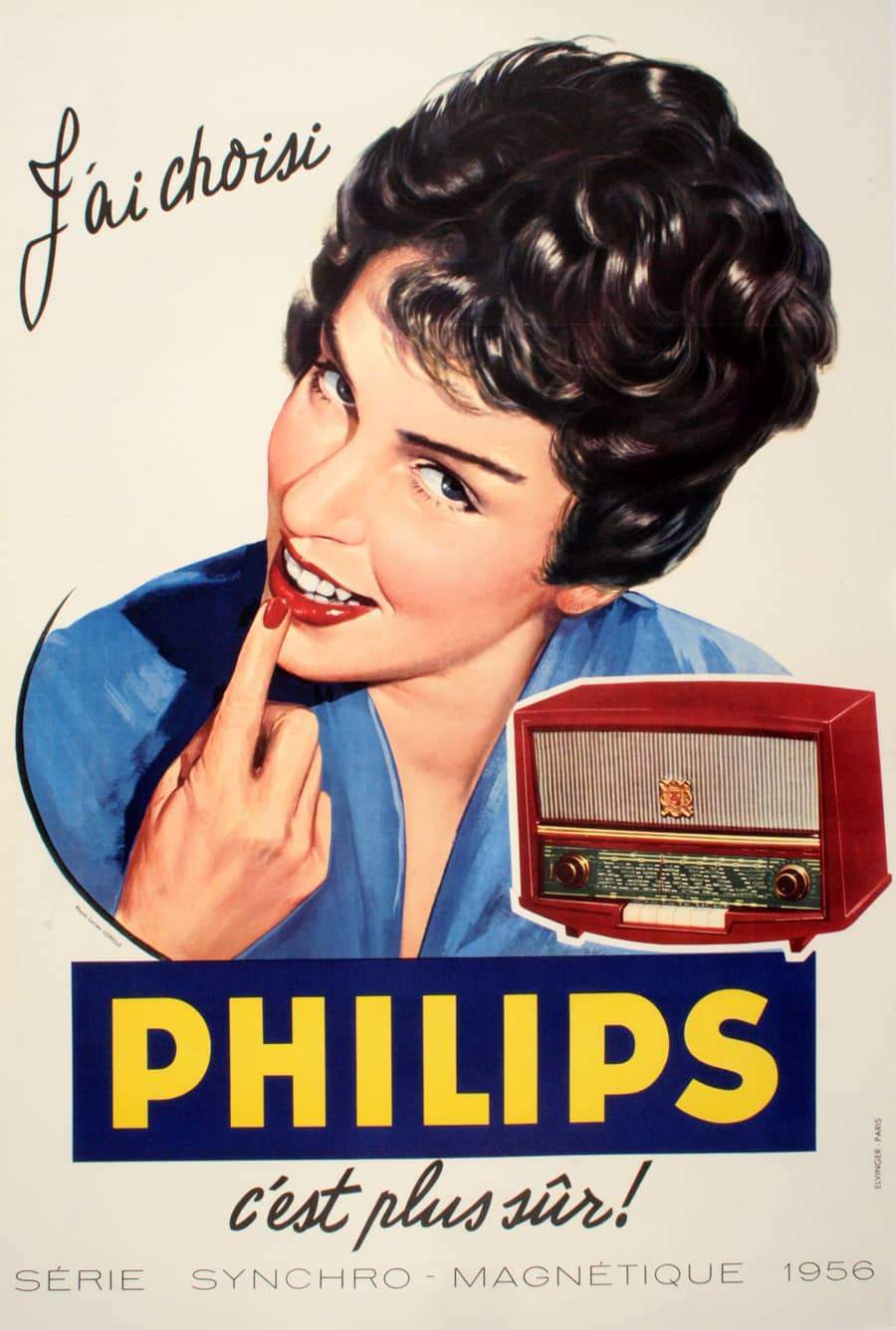 Original Philips Poster 1956 - J'ai Choisi by Lorelle - Large Format