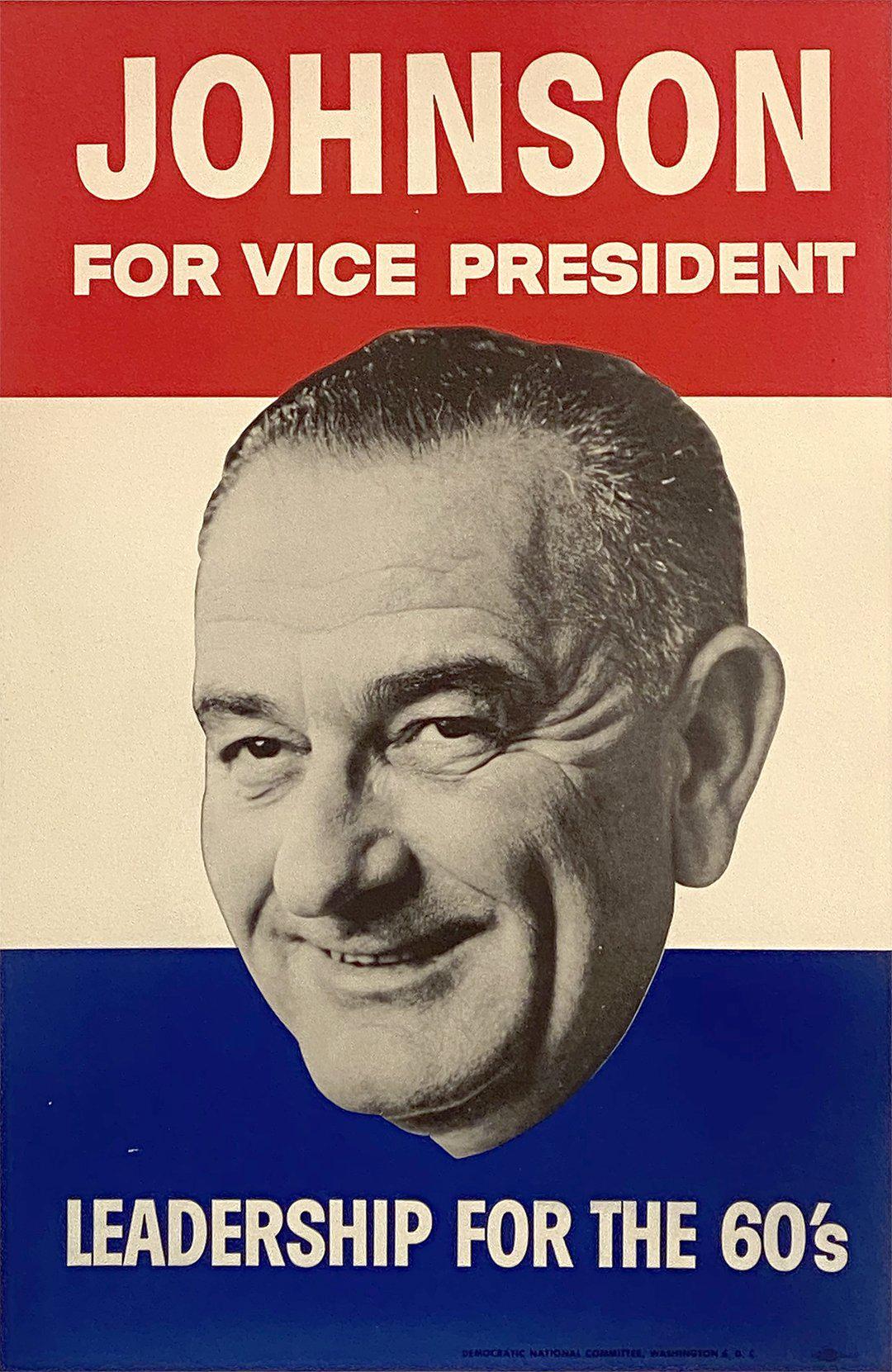 Johnson for Vice President Original Vintage Campaign Poster 1960