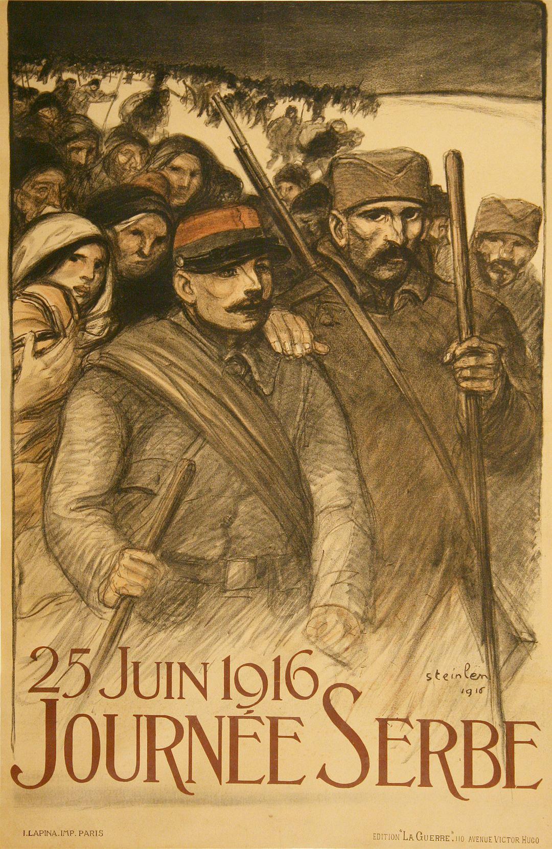 Original Steinlen WWI Poster Journee Serbe Serbian Refugee 1916