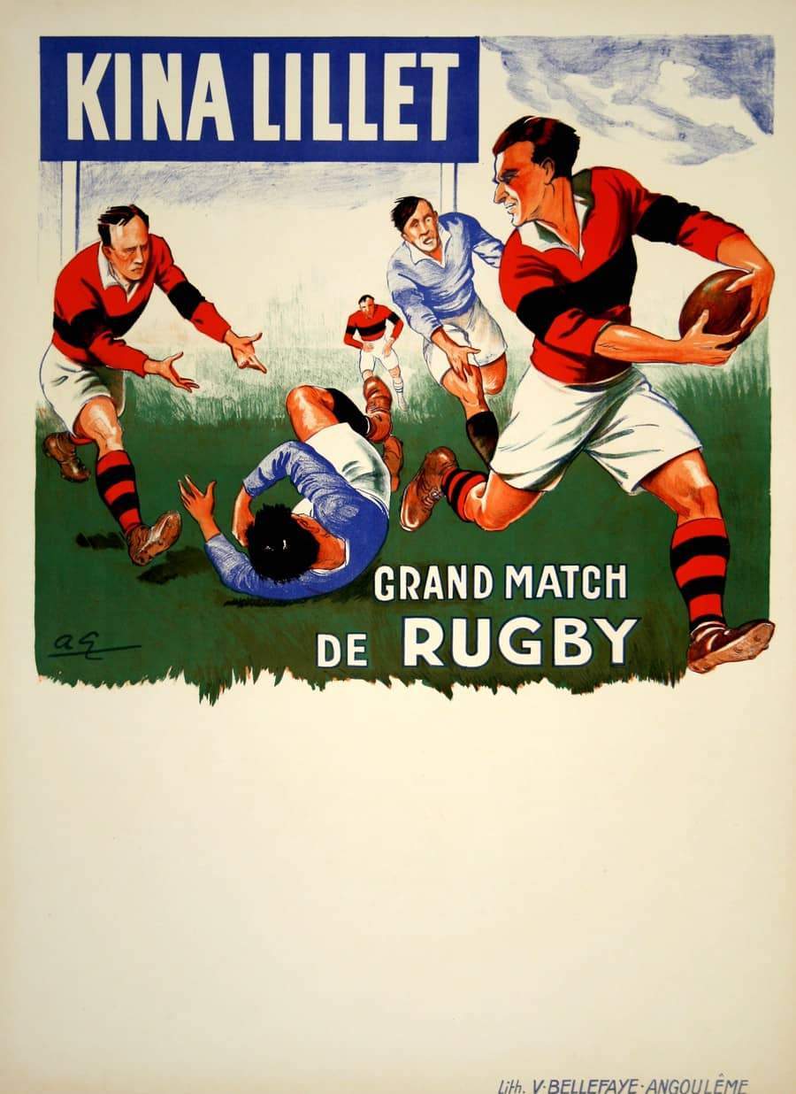 Original Vintage Poster for Kina Lillet c1955 - Rugby