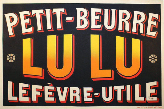 Original Vintage Lu Lu Biscuit Petit Beurre Cookies Lefevre Utile c1910 Rare