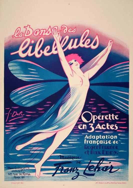 VINTAGE FRENCH DANCE OF THE FIRE FLIES POSTER
