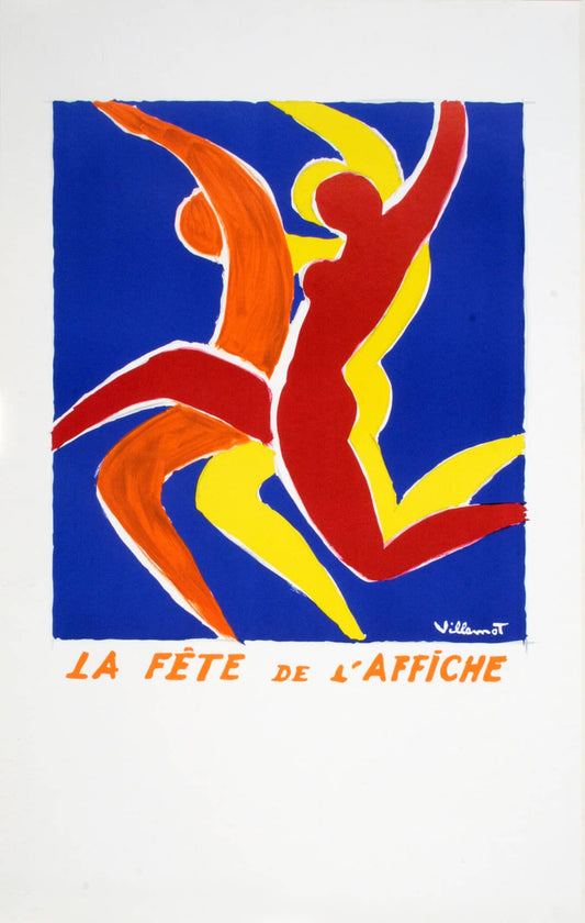 Original Bernard Villemot La Fete de L'Affiche Poster 1983
