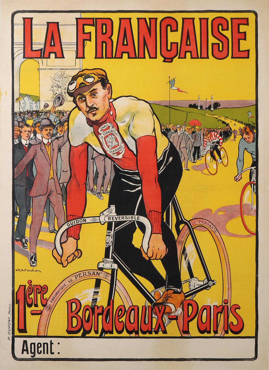Original Vintage La Francaise Cycles Poster by Marodon 1898
