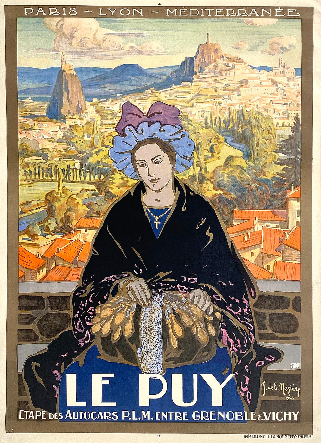 Original Vintage Le Puy French Travel Poster PLM by Neziere 1925