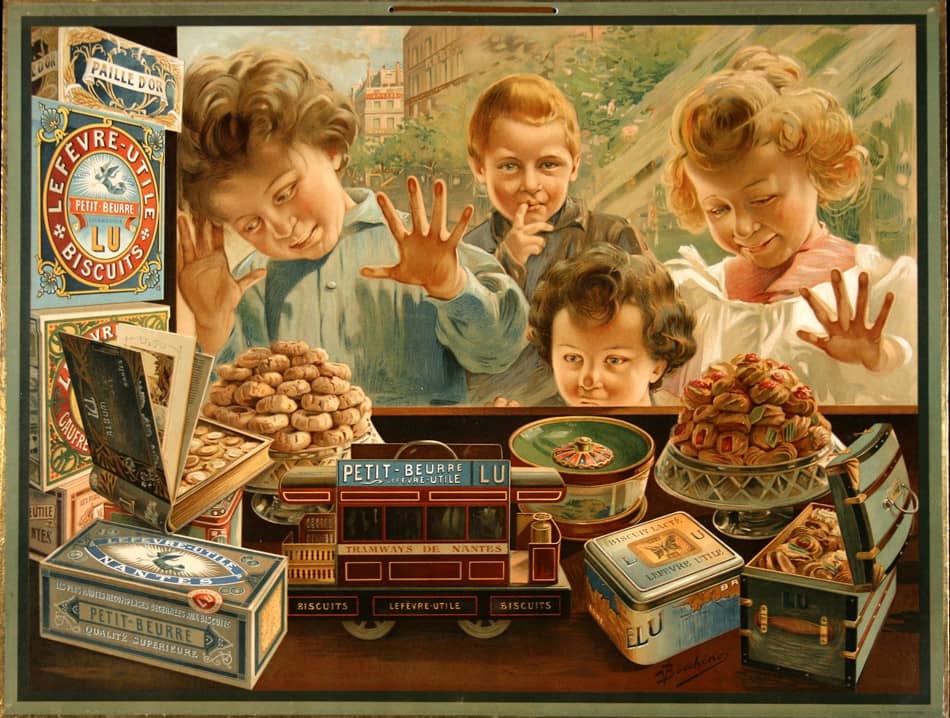 Original Vintage Poster Lefevre Utile Children in the Window by Bocchino