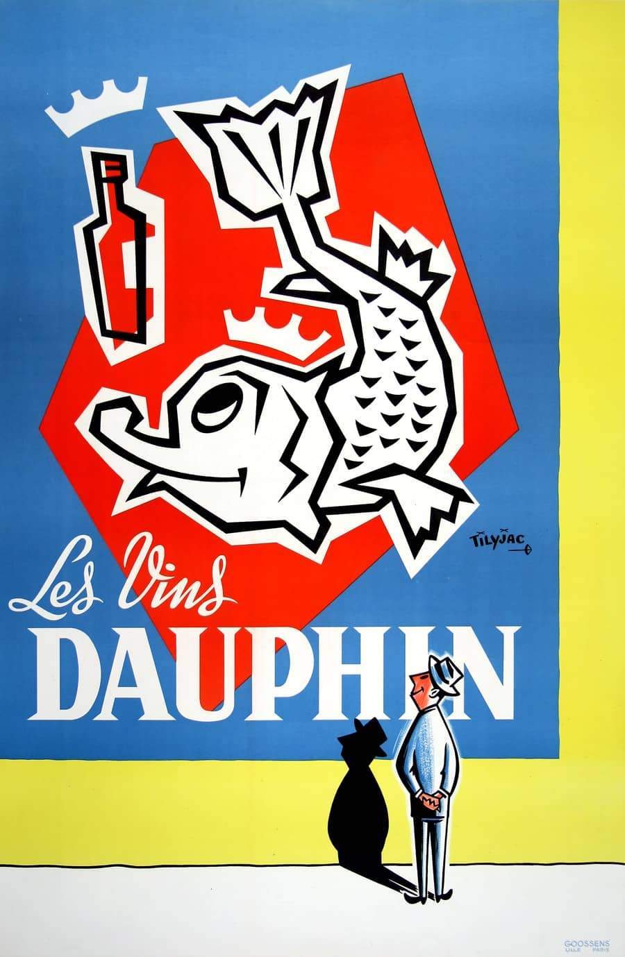 Les Vins Dauphin Original Poster by Tilyjac c1950
