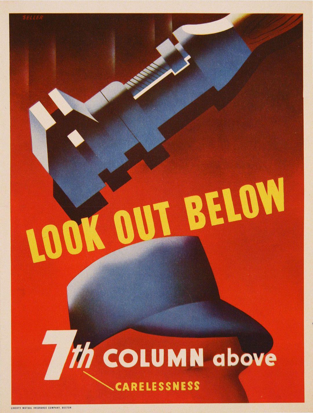 Original American WWII Poster Another Victory for the 7th Column Look Out Below