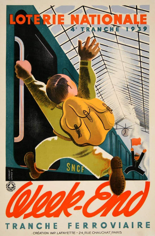 Loterie Nationale French Poster by Derouet Lesacq 1939 Weekend