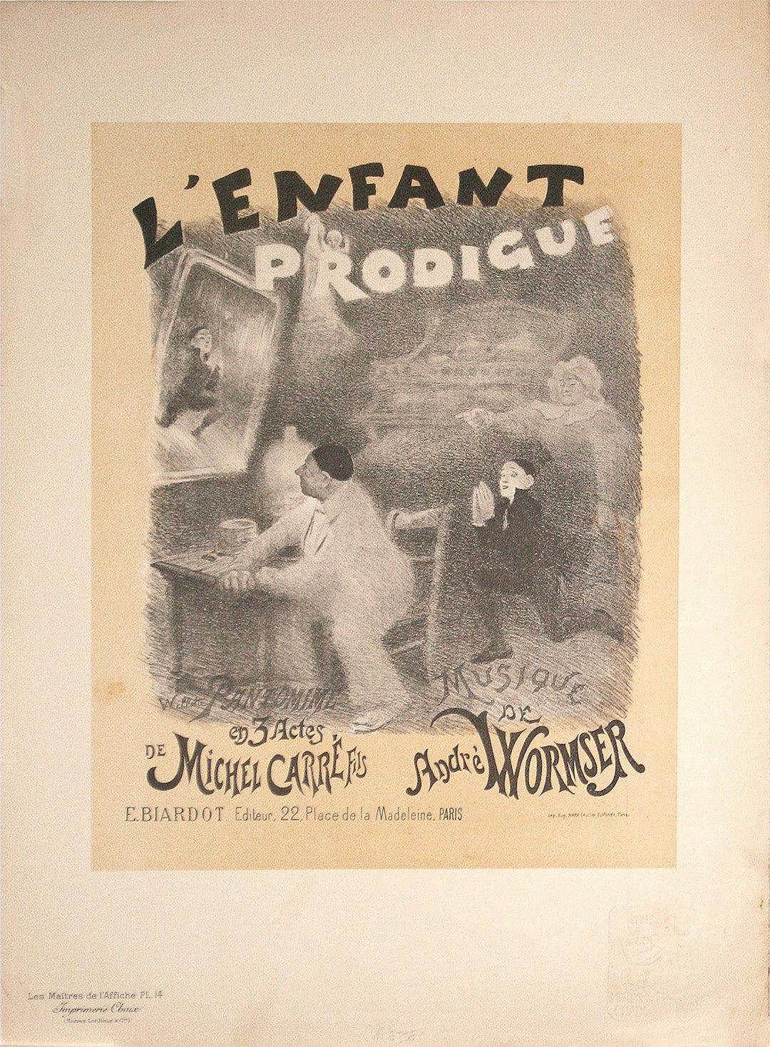 Maitres De L'Affiche - Pl 14 L'Enfant Prodigue Original Vintage Poster by Willette 1896