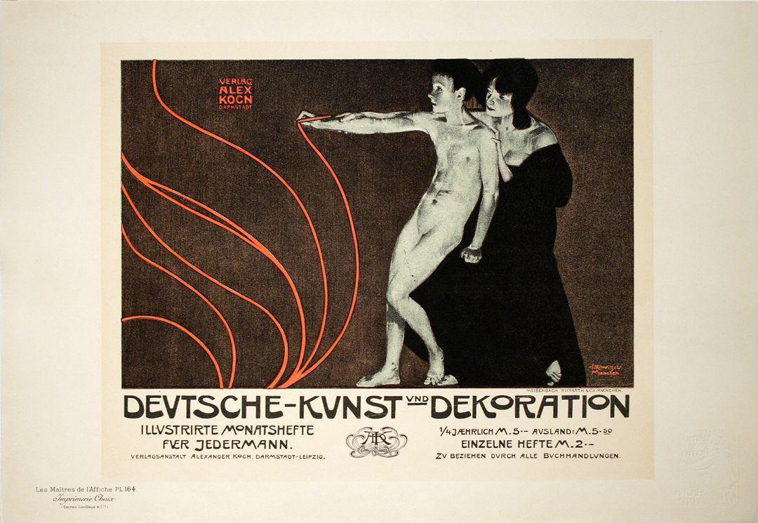 Original Maitres de L'Affiche Poster PL 164 - Deutsche - Kunst Und Dekoration by Rudolf Witzel 1899