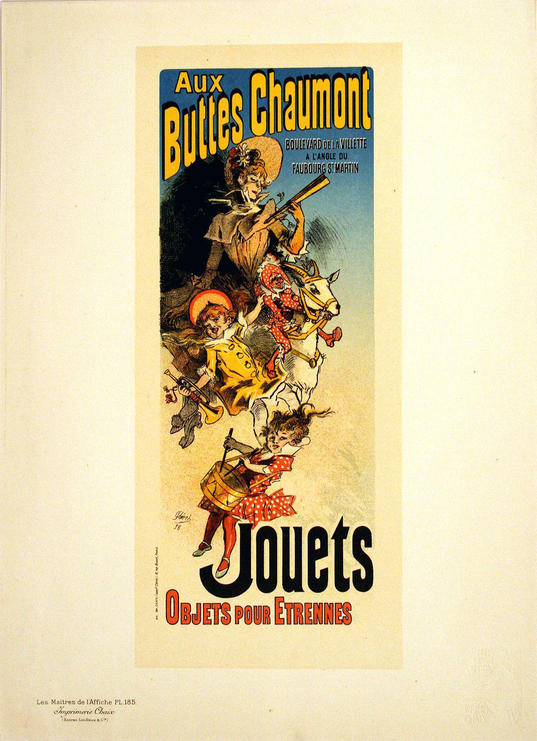Original Maitres de L'Affiche - PL 185 by Jules Cheret 1899 - Aux Buttes Chaumont