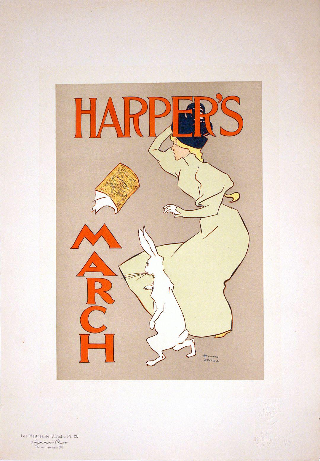 Original Maitres de L'Affiche Poster PL 20 - Harper's March by Edward Penfield