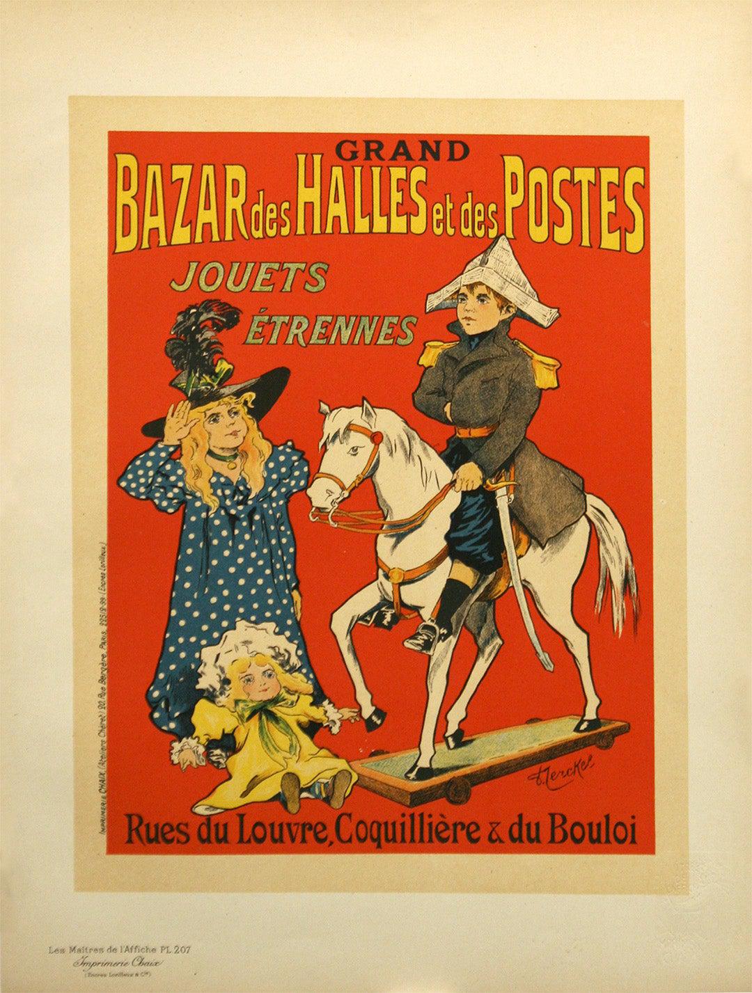 Original Vintage Maitre de l'Affiche Pl 207 Grand Bazaar Toy Store by Fernel 1900