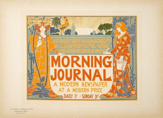 Original Vintage Maitre de l'Affiche by Louis Rhead Plate 220 Morning Journal