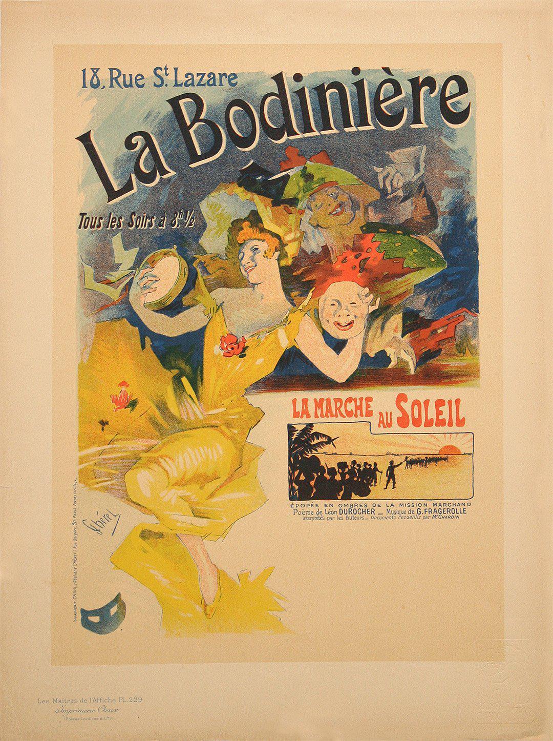 Original Vintage Maitre de l'Affiche Pl 229 La Bodiniere by Jules Cheret