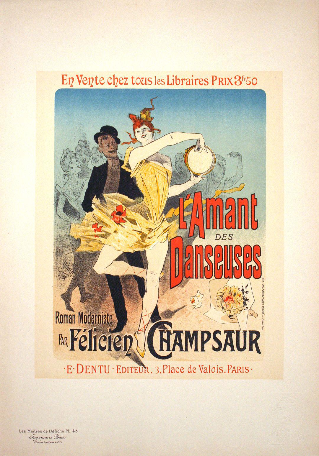 Original Maitres de L'Affiche Poster PL 45 by Jules Cheret - L'Amant des Danseuses