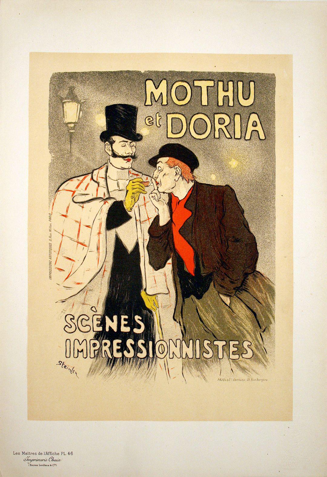 Original Maitre de L'Affiche - PL 46 by Theophile Steinlen 1895 - Mothu and Doria