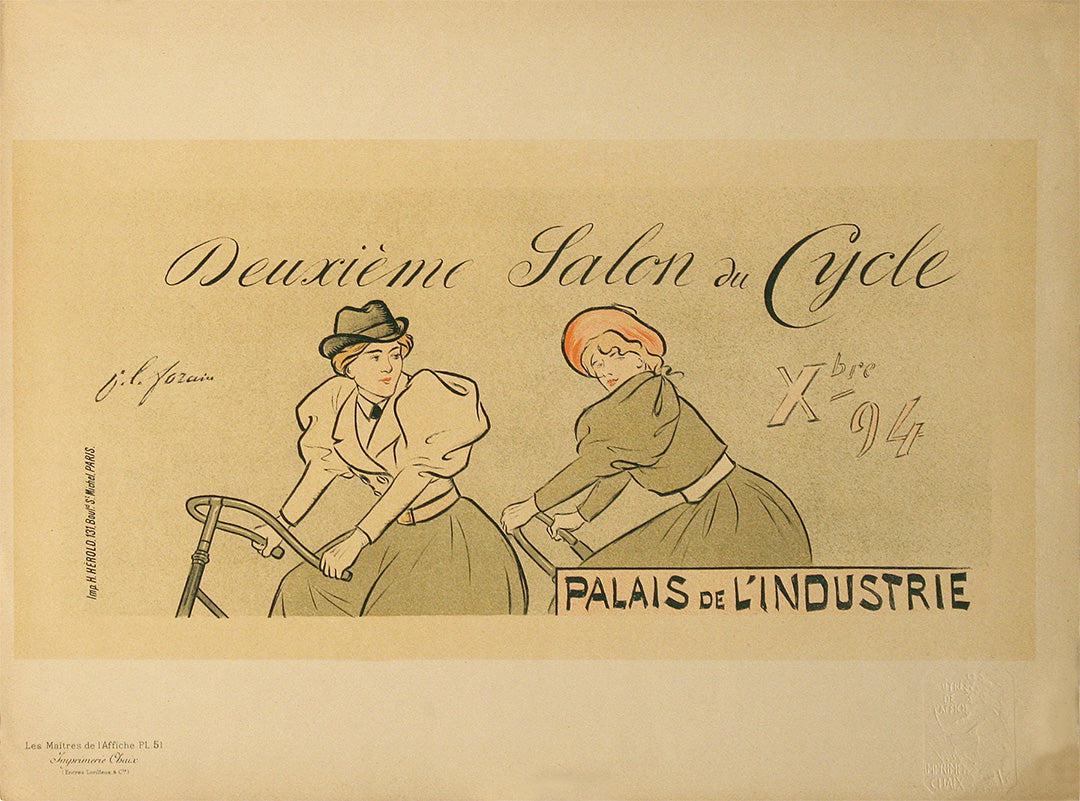 Original Vintage Bicycle Poster Maitre de l'Affiche Deuxieme Salon du Cycle 1896 Pl 51