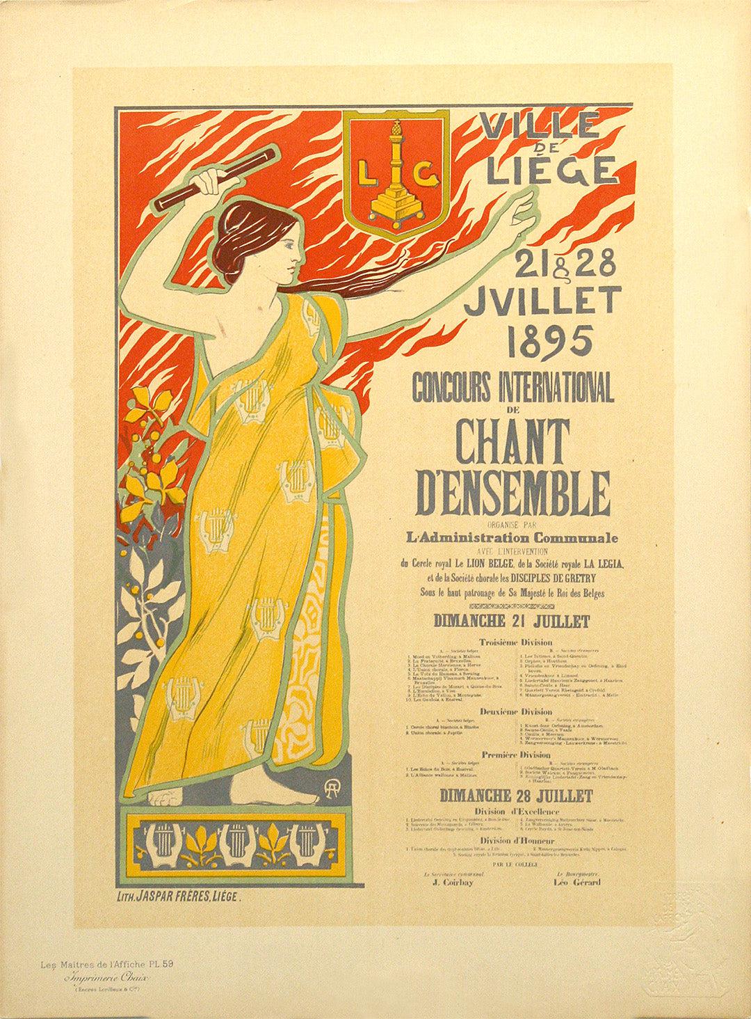 Maitres de L'Affiche Pl 59 Original Poster Chant D'Ensemble by Auguste Donnay 1897