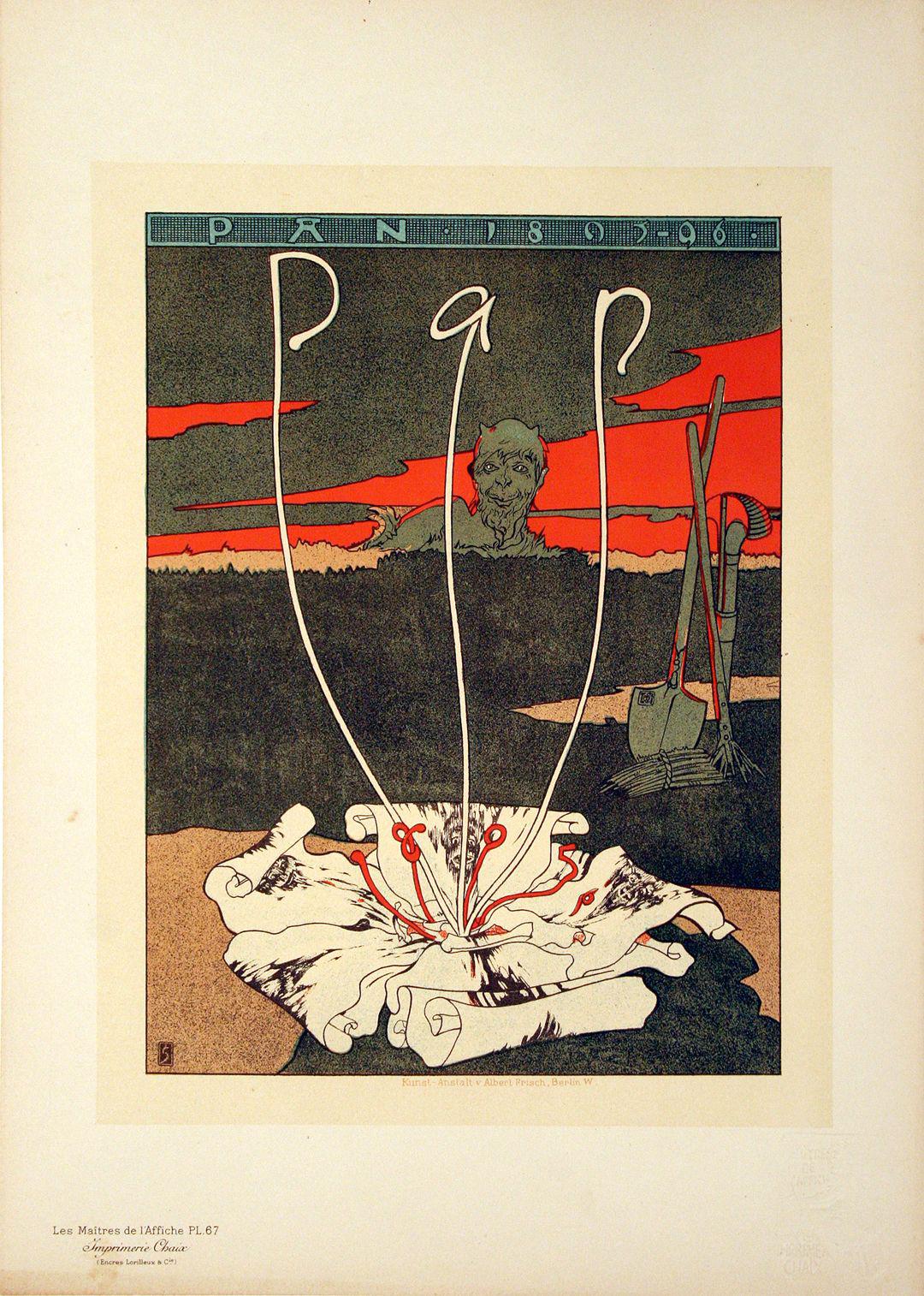 Original Maitres De L'Affiche - Pl 67 Pan by Joseph Sattler