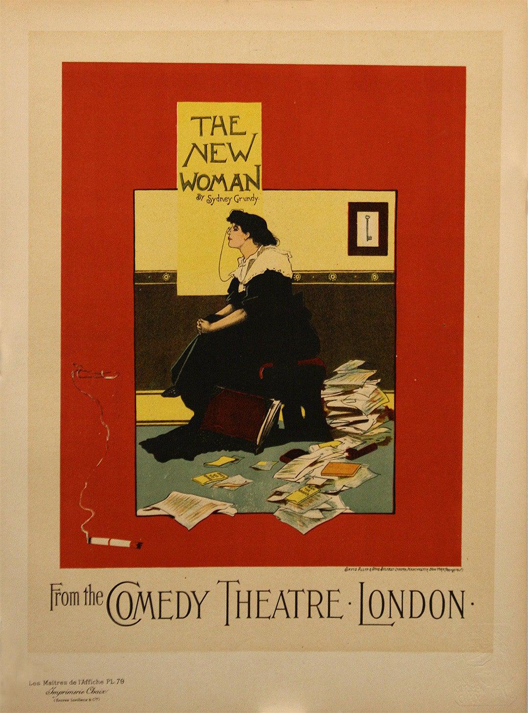 Original Vintage Maitre de l'Affiche The New Woman London by Albert Morrow 1897