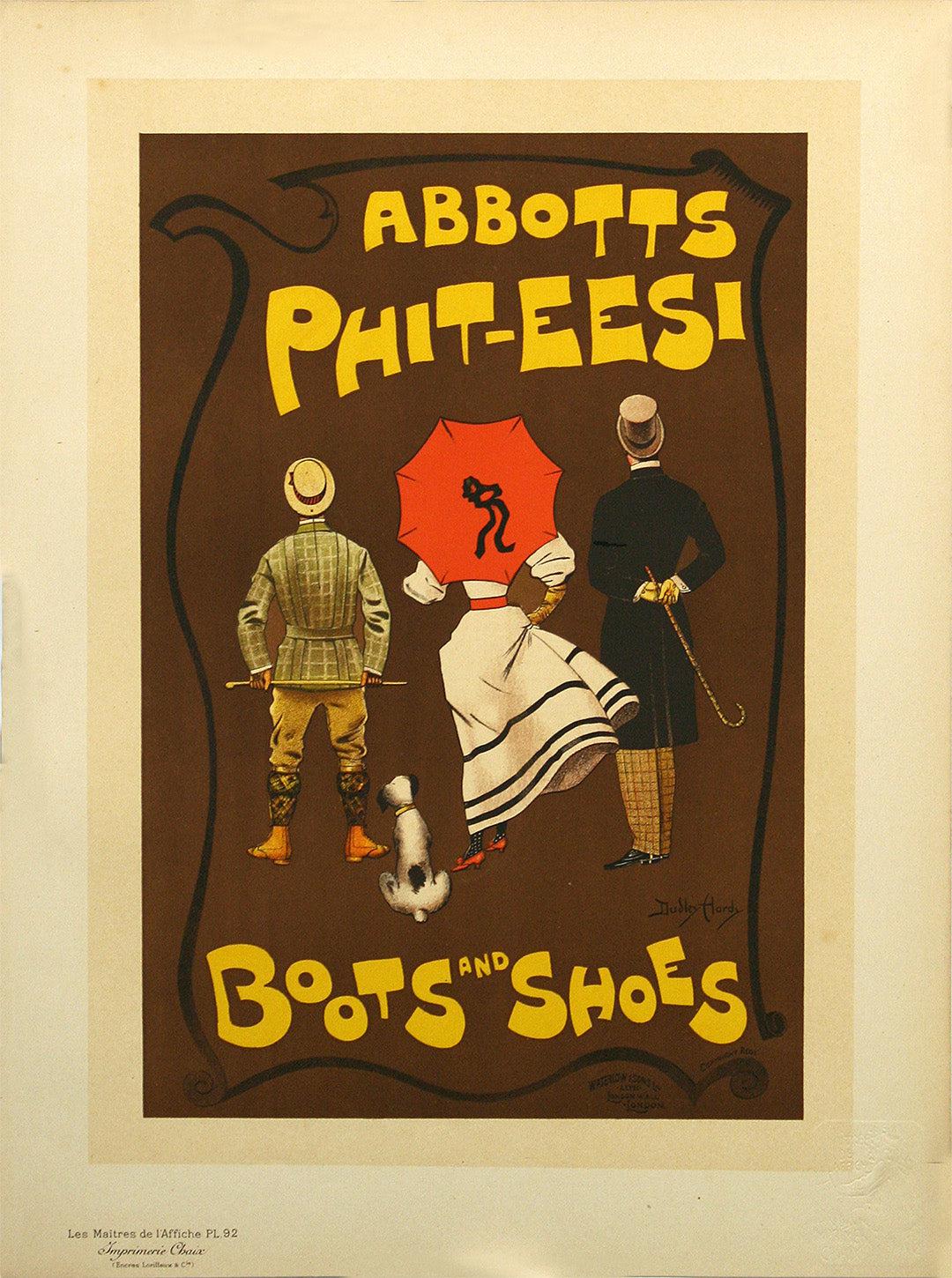 Original Vintage Maitre de l'Affiche Abbotts Phit-eesi Boots by Dudley Hardy