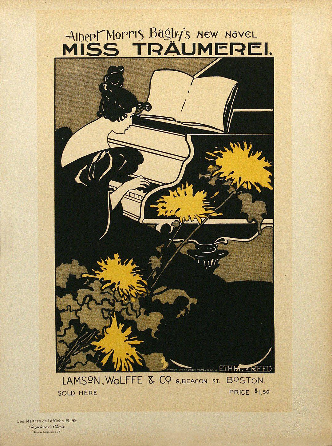 Original Vintage Maitre de l'Affiche Pl 99 Miss Traumerei by Ethel Reed 1897