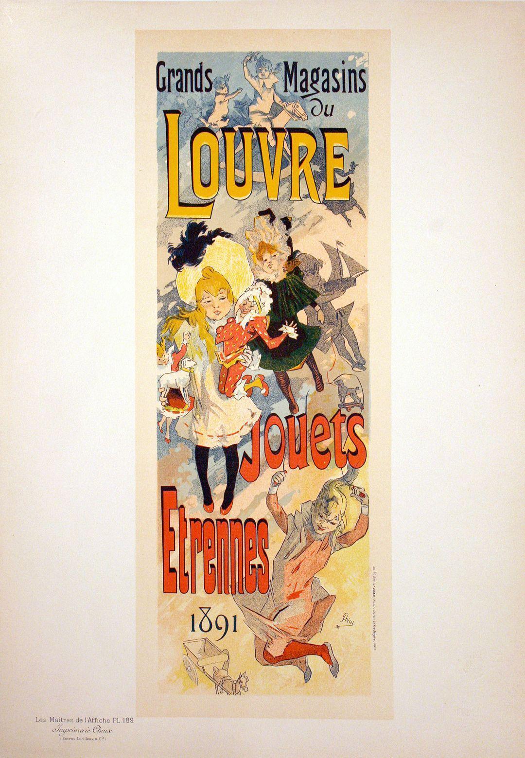 Original Maitres de L'Affiche Poster 1899 PL 189 -  Louvre Jouets by Jules Cheret