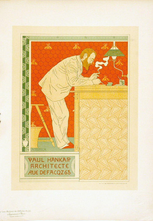 Original Maitres de L'Affiche - Pl 91 Paul HankarArchitecte by Paul Crespin