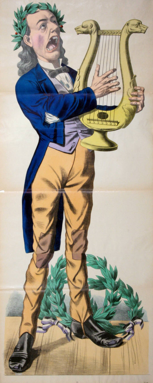 Original C1880 Vintage Poster - Male Harpist 153   - Wissembourg Collection P