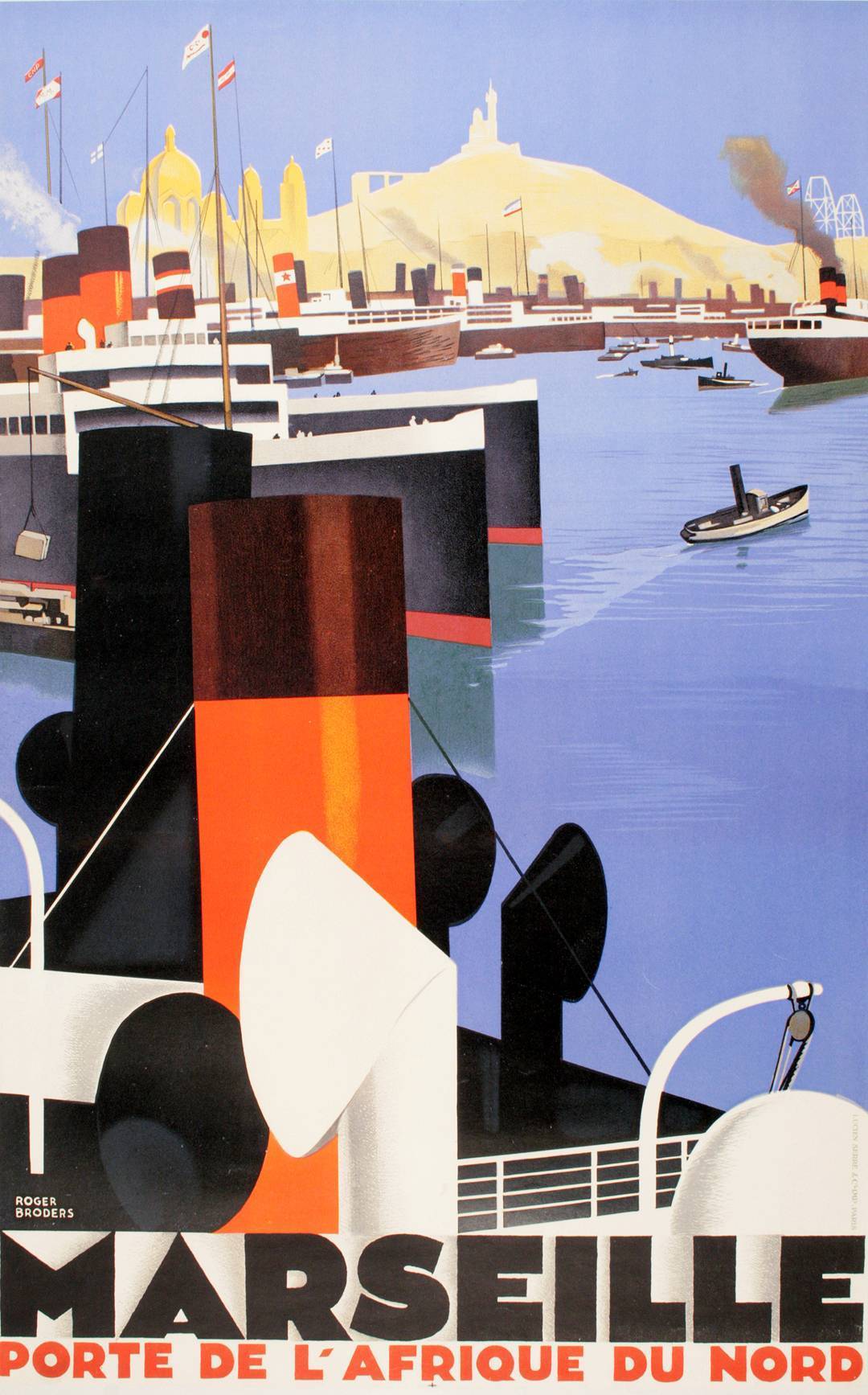 Marseille - Porte De L'Afrique Original Vintage Poster by Roger Broders 1928