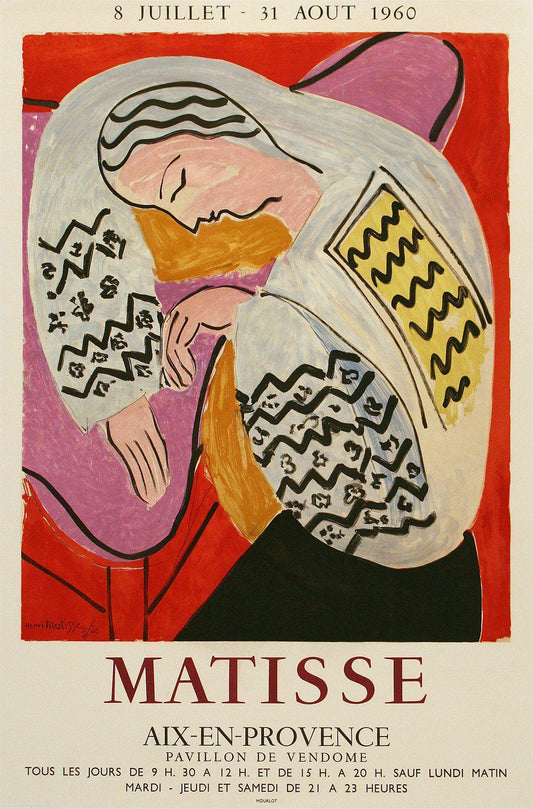 Original Vintage Henri Matisse Gallery Poster Aix en Provence 1960