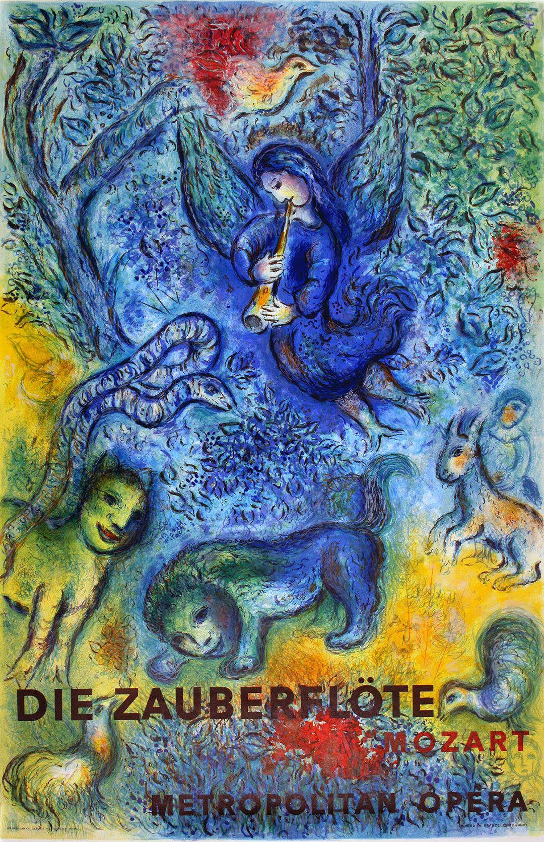 Marc Chagall Original Poster for Metropolitan Opera Die Zauberflote  Magic Flute1967 Lincoln Center