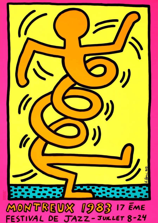 Keith Haring Montreux Jazz Festival 1983 Poster - Orange Man