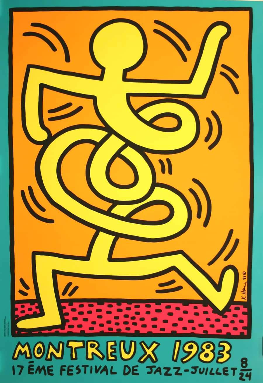Keith Haring Montreux Jazz Festival 1983 Poster - Yellow Man