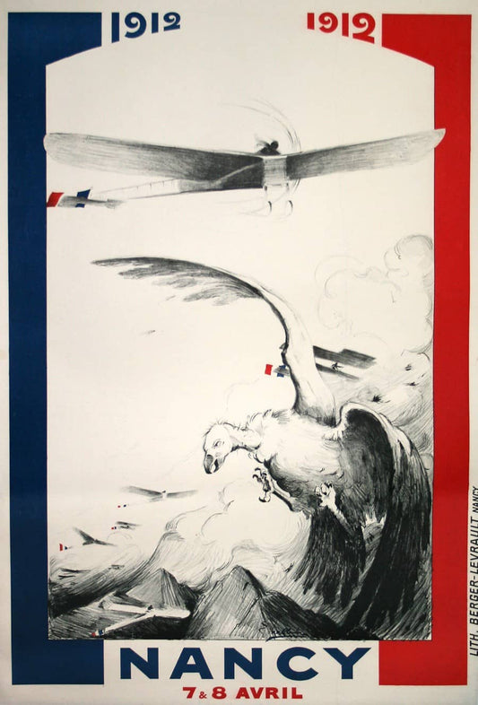 Original French Poster for Nancy Aviation Exposition 1912 by Claudin