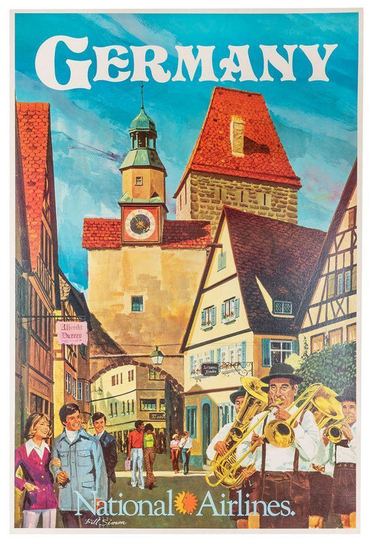National Airlines Original Poster c1965 by Bill Simon - Germany