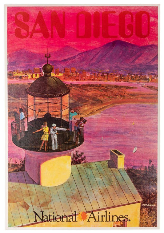 National Airlines Original Poster c1965 by Bill Simon - San Diego