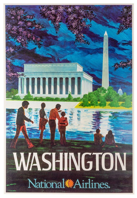 National Airlines Original Poster c1965 by Bill Simon - Washington