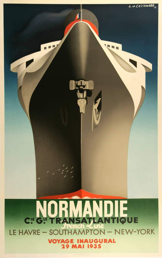 Normandie Poster by A.M. Cassandre Restrike by Distil 1998
