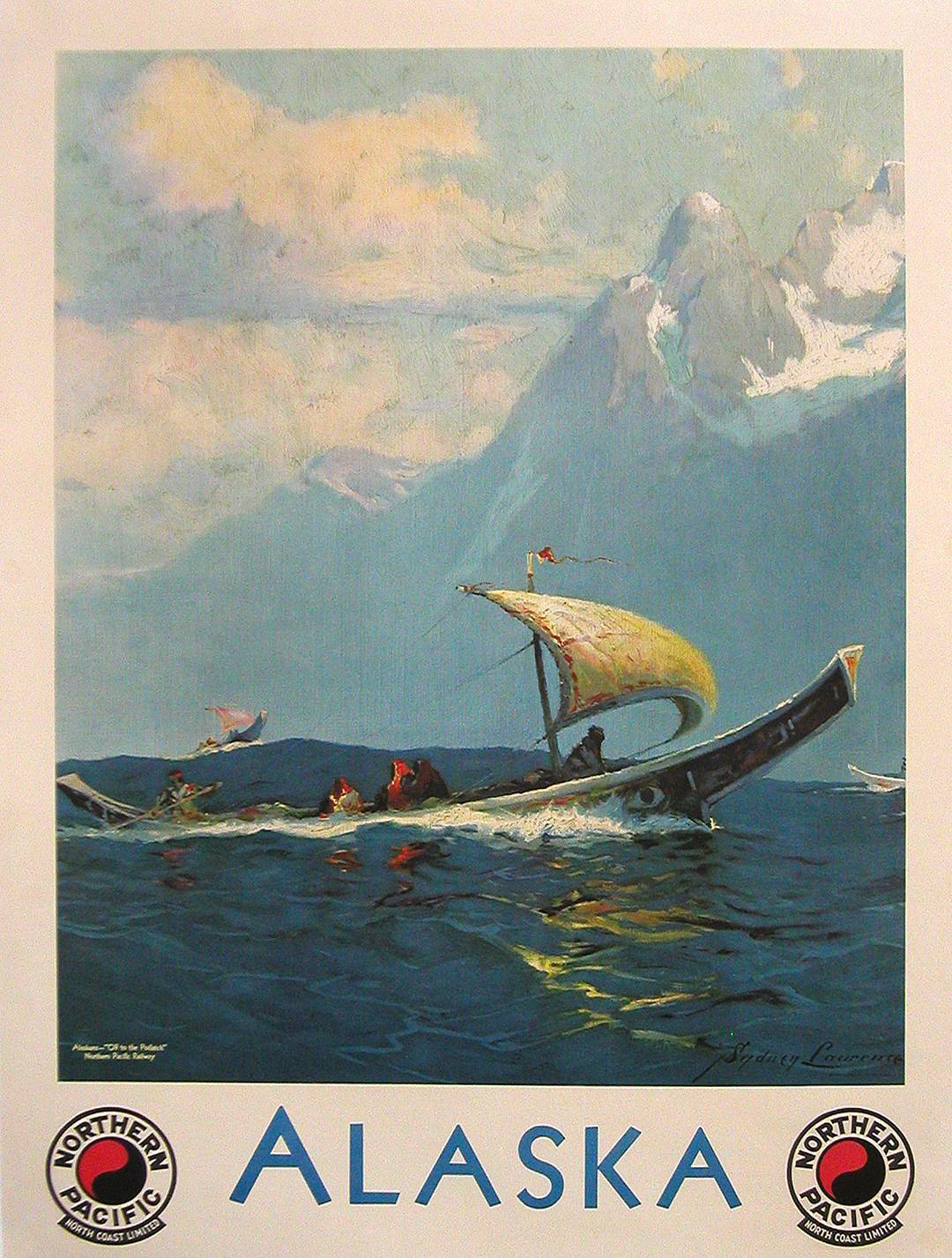 Original Northern Pacific Alaska Poster c1935 by Sydney Laurence