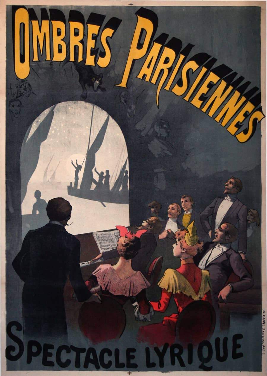 Ombres Parisiennes Original French Poster c1905 for Shadow Theatre